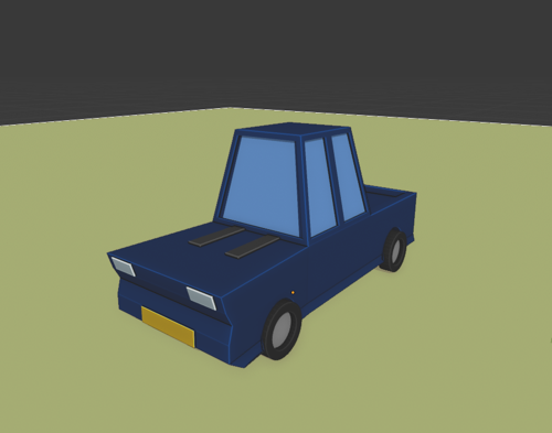 Blue low poly car preview image